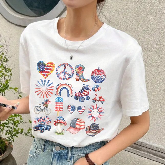 Retro 4. Juli Shirt, USA Flag Geschenk für Ihr T-Shirt (retro 4th of july shirt, usa flag shirt, patriotic shirt, independence day shirt, custom 4th of july)