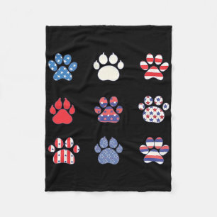 Retro 4. Juli Tierarzt USA-Flagge Hundepfote Lv Fleecedecke