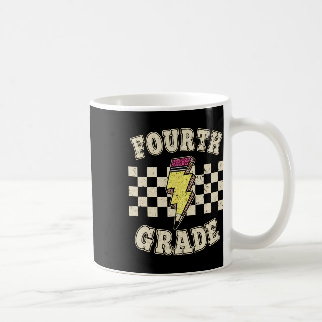 Retro 4. Klasse Lehrer Blitz-Bleistifte Kaffeetasse (Rechts)