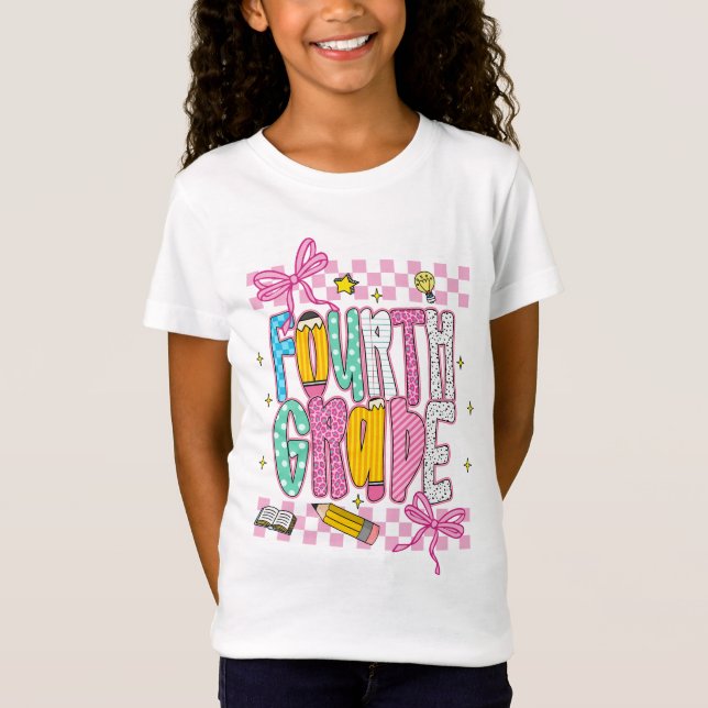 Retro 4th Grade  T-Shirt (Vorderseite)