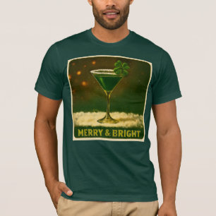 Retro 50er 4-Blatt-Klee Irischer Weihnachts-Martin T-Shirt