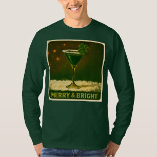 Retro 50er 4-Blatt-Klee-Irischer Weihnachts-Martin T-Shirt