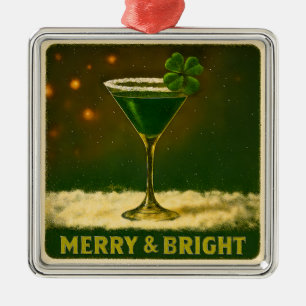 Retro 50er 4-Blatt-Kleeblatt Irischer Weihnachts-M Ornament Aus Metall