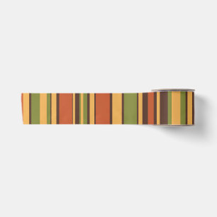 Retro 50er 60er 70er Streifen Orange Avocado Braun Satinband