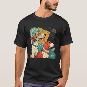Retro 50er 60er Stil Mid-Century Modern Hunde T-Shirt