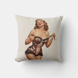 Retro 50er Button-Up Beauty Kissen