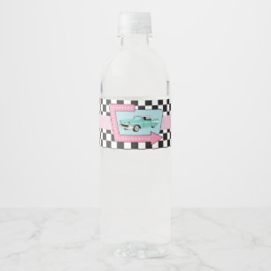 Retro 50er Geburtstagspartei Wasserflasche Wasserflaschenetikett