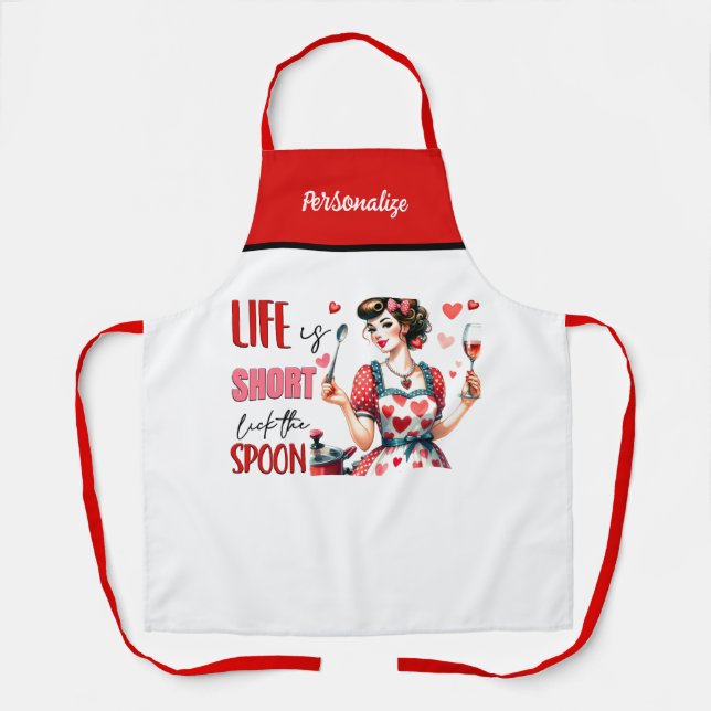 Retro 50er Glam Hausfrau Funny Sarcastic Spaß Schürze (Vorderseite)