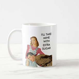 Retro 50er Hausfrau & Ehemann Fügen Sie Ihren eige Tasse