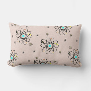 Retro 50er Jahre Atom-Design Rosa Kissenhülle Lendenkissen