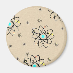 Retro 50er Jahre Atom Druck Sand Bekleidung & Gesc Magnet