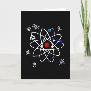 Retro 50er Jahre Atom-Muster auf Schwarz Karte