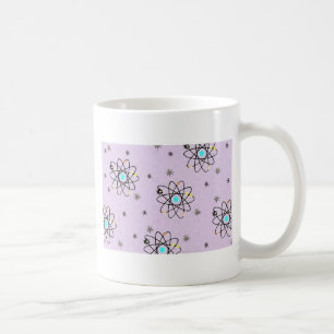 Retro 50er Jahre Atomic Print Lavendel Bekleidung Kaffeetasse
