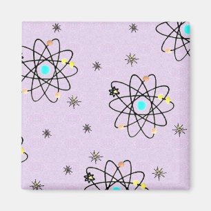 Retro 50er Jahre Atomic Print Lavendel Bekleidung Magnet