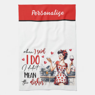 Retro 50er Jahre Glamour-Hausfrau Lustiger Sarkast Geschirrtuch