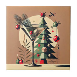 Retro 50er Jahre Jet Set Weihnachtsbaum Martini Fliese