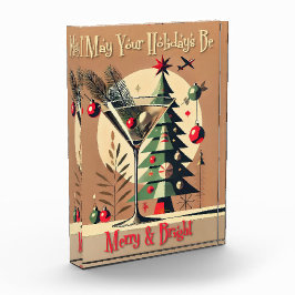 Retro 50er Jahre Jet Set Weihnachtsbaum Martini Fotoblock