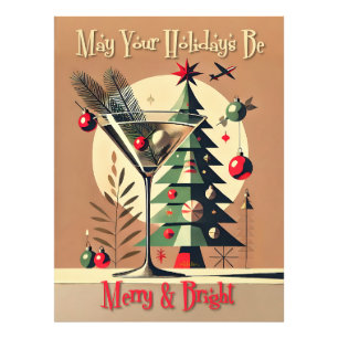 Retro 50er Jahre Jet Set Weihnachtsbaum Martini Fotodruck