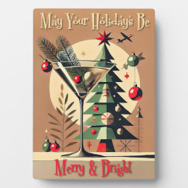 Retro 50er Jahre Jet Set Weihnachtsbaum Martini Fotoplatte