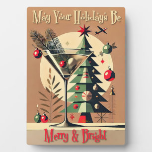 Retro 50er Jahre Jet Set Weihnachtsbaum Martini Fotoplatte