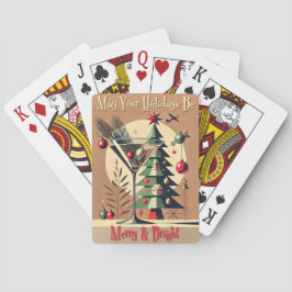 Retro 50er Jahre Jet Set Weihnachtsbaum Martini Spielkarten