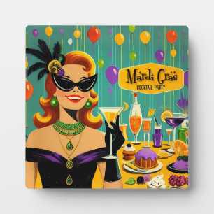 Retro 50er Jahre Mardi Gras Cocktailparty Fotoplatte