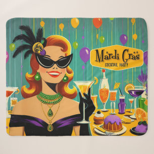 Retro 50er Jahre Mardi Gras Cocktailparty Sherpadecke