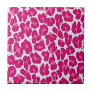 Retro 50er Jahre Rockabilly Rosa Leopardenprint-Fl Fliese