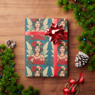 Retro 50er Jahre Tropische Weihnachten Pin-Up Schö Geschenkpapier