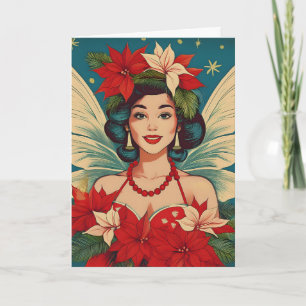 Retro 50er Jahre Tropische Weihnachten Pin-Up Schö Karte