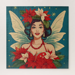 Retro 50er Jahre Tropische Weihnachten Pin-Up Schö Puzzle