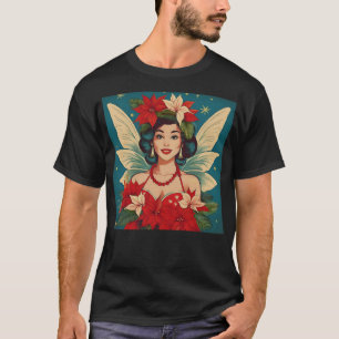 Retro 50er Jahre Tropische Weihnachten Pin-Up Schö T-Shirt
