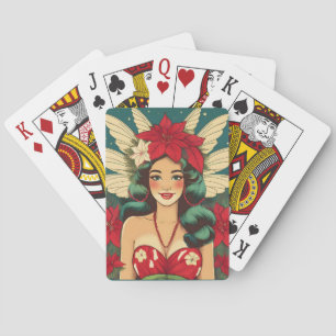 Retro 50er Jahre Tropisches Weihnachten Pin-Up Gir Spielkarten