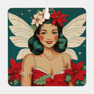 Retro 50er Jahre Tropisches Weihnachten Pin-Up Sta Ornament Aus Metall