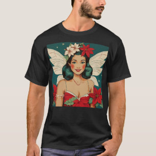 Retro 50er Jahre Tropisches Weihnachten Pin-Up Sta T-Shirt
