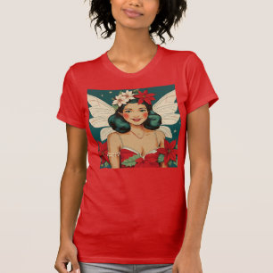 Retro 50er Jahre Tropisches Weihnachten Pin-Up Sta T-Shirt