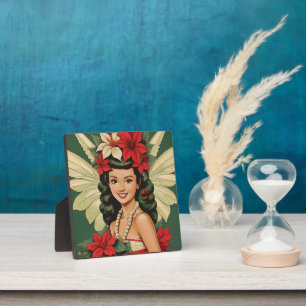 Retro 50er Jahre Tropisches Weihnachten Prinzessin Fotoplatte