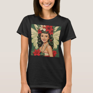 Retro 50er Jahre Tropisches Weihnachten Prinzessin T-Shirt