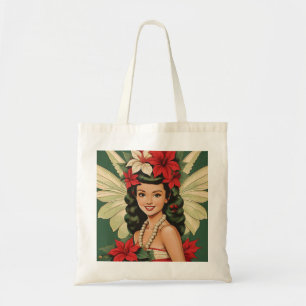 Retro 50er Jahre Tropisches Weihnachten Prinzessin Tragetasche