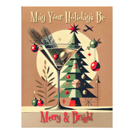 Retro 50er Jet Set Weihnachtsbaum Martini Fotodruck
