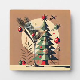 Retro 50er Jet Set Weihnachtsbaum Martini Fotoplatte