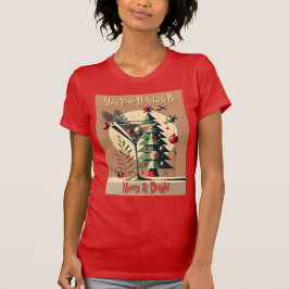 Retro 50er Jet Set Weihnachtsbaum Martini T-Shirt