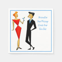 Retro 50er Man Woman Couple Cocktail Party