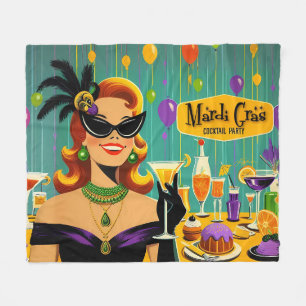 Retro 50er Mardi Gras Cocktailparty Fleecedecke
