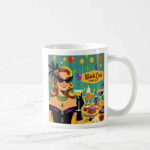 Retro 50er Mardi Gras Martini Cocktailparty Kaffeetasse
