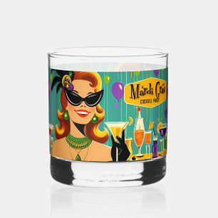 Retro 50er Mardi Gras Martini Cocktailparty Whiskyglas