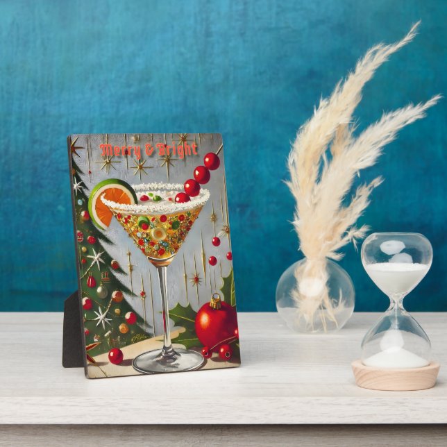 Retro 50er Merry Bright Christmas Candy Cocktail Fotoplatte (Seite)