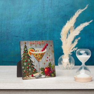 Retro 50er Merry Bright Christmas Candy Cocktail Fotoplatte