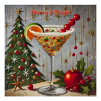 Retro 50er Merry Bright Christmas Candy Cocktail