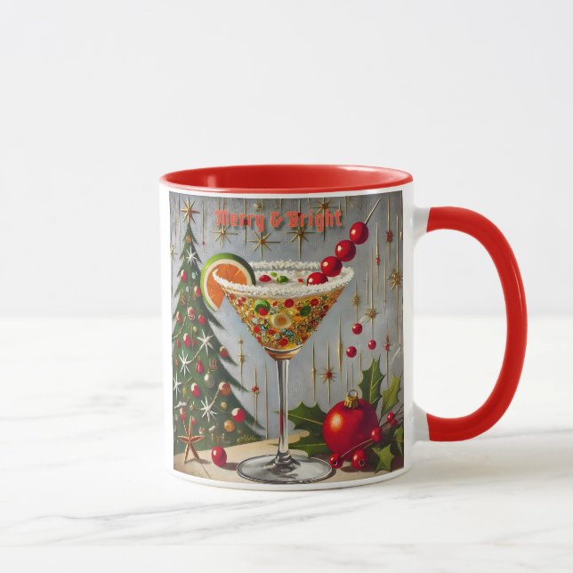 Retro 50er Merry Bright Christmas Candy Cocktail Tasse (Rechts)